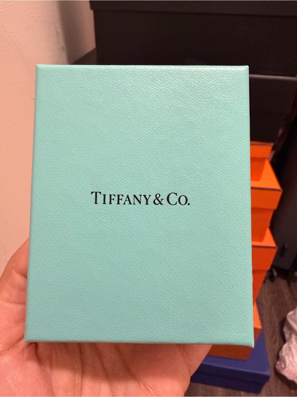Tiffany & Co. Jewelry Box - Signature Blue with Black Logo